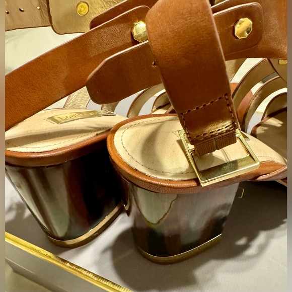 EUC Louise et Cie Vira Block Leather Sandal Chestnut size 6.5 - Picture 8 of 10